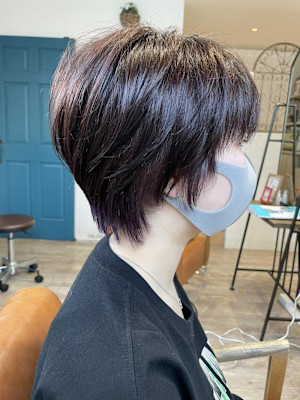 インナーカラー×襟足改善ショート