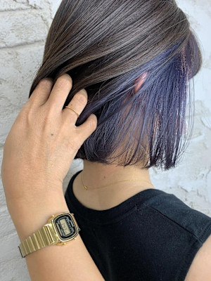 インナーカラー、ブルーバイオレット、池袋20代30代40代