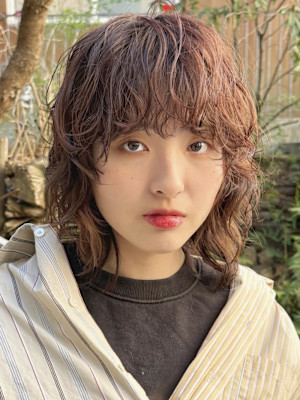 マッシュウルフパーマ