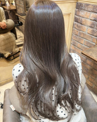 マロンベージュ_くすみベージュ_韓国風巻き2