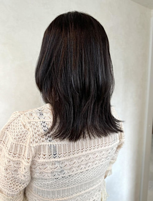 ラベンダーグレージュ・ハイライト・顔周りレイヤーウルフ