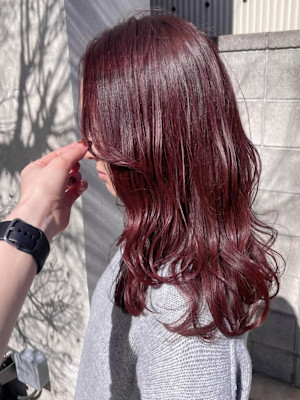 ブリーチなし/艶を出したい/カシス/チェリーピンク/レッド