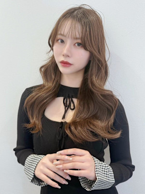 韓国風/上品ガーリー/ベージュカラー/ミディアム