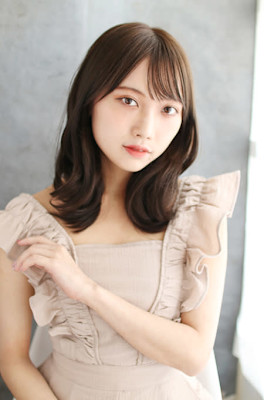 抜け感カット/セミロング/小顔顔周り