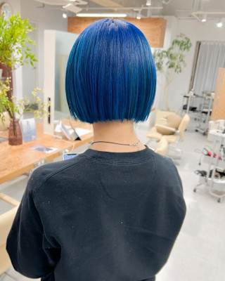 【hinari】ブルーカラー/初カラー/ハイトーンボブ
