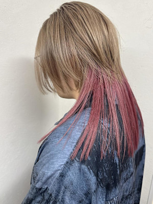 ミルクティ&ピンクカラー♪ウルフスタイル♪