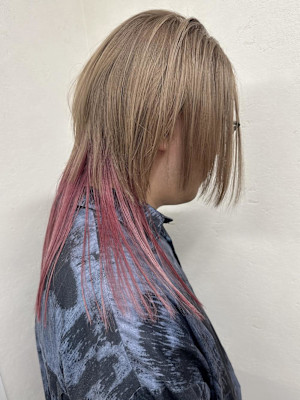 ミルクティ&ピンクカラー♪ウルフスタイル♪