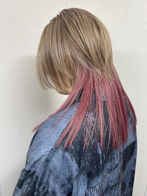 ミルクティ&ピンクカラー♪ウルフスタイル♪