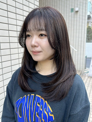 レイヤーカット/小顔カット/バイカルテトリートメント/カラー