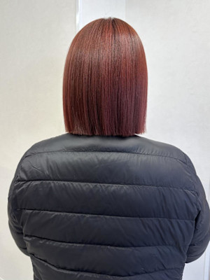 ローズカラー&切りっぱなしボブ♪