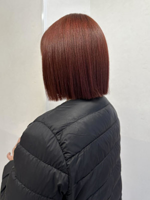 ローズカラー&切りっぱなしボブ♪