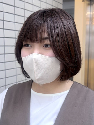 ボブカット/ワンカールボブ/タンバルモリ/小顔カット/艶ボブ