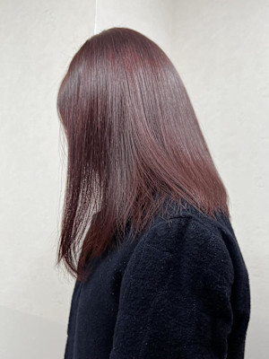ブリーチなしで作るレッドカラー♪