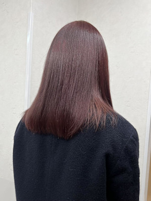 ブリーチなしで作るレッドカラー♪