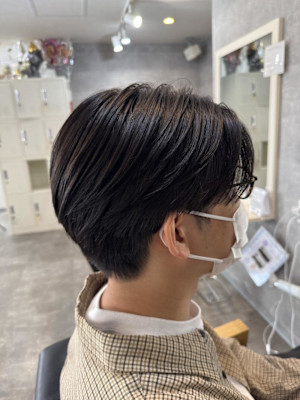 メンズ毛流れセンターパート