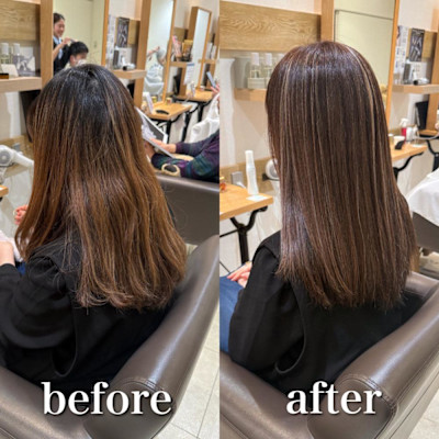 白髪ぼかしハイライトカラー30代40代50代ブルーグレージュ