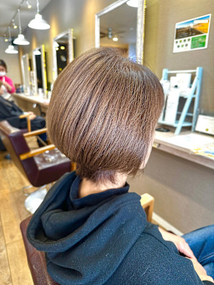 インナーカラーショートカットショートボブハイライトメッシュ