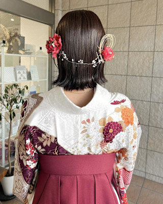 【hinari】袴ヘアスタイル/卒業式ヘア/ボブヘアアレンジ