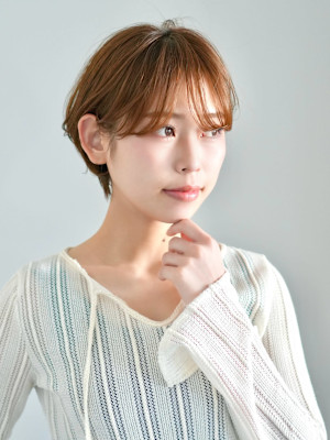 前下がりショート・ボブ/絶壁解消/前髪あり/40代/