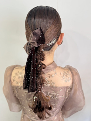 ベロア　編みおろし　結婚式　パーティー　2次会