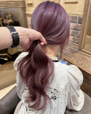 チェリーレッド_ワインレッド_ 韓国風巻き