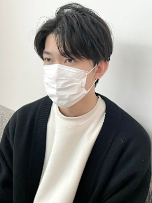 メンズショート センターパート マッシュ ツーブロック