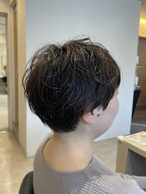 マッシュショート×パーマ