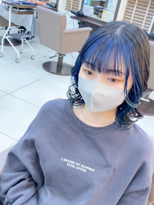 フェイスフレーミング　ネイビーブルー