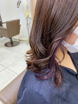 インナーカラー　ピンク×バイオレット