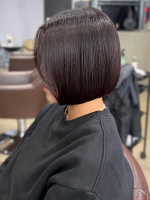 ショートボブ 顔周りカット 美髪 艶トリートメント 艶髪