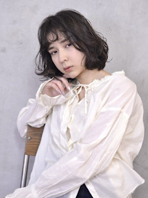 アッシュブラウンレイヤーロブ