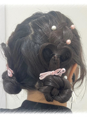 全方位可愛い！ハートツインお団子♪_ユウ
