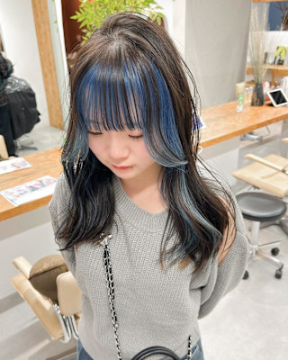 【hinari】フェイスフレーミング/シルバーに落ちるブルー