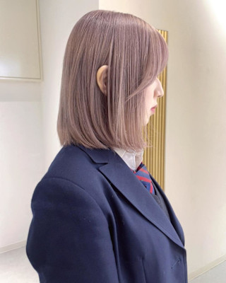 ハイトーン/ボブ/ピンクベージュ/ピンクカラー/ブリーチ