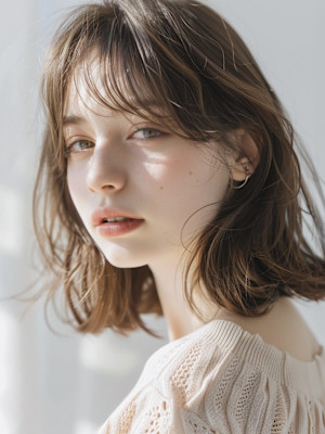 【Luana難波】大人ニュアンスミディアム×マロンベージュ