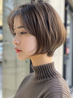 【Luana難波】小顔カットくびれショート×モカグレージュ