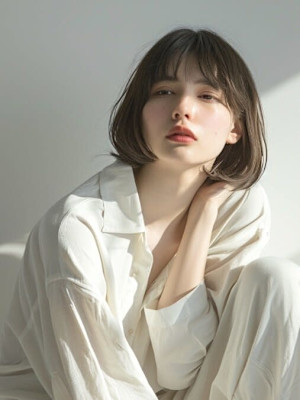 【Luana難波】大人ニュアンスボブ×シアーグレージュ