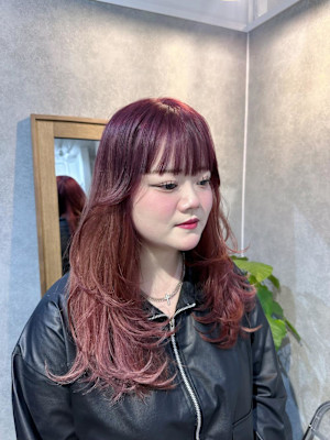 ★レイヤーカット/ラベンダーピンク/ケアブリーチ