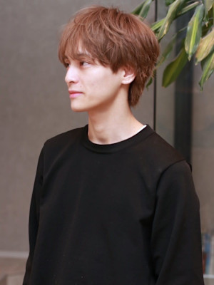 ブリーチ ハイトーン ブラウンベージュ マッシュウルフ