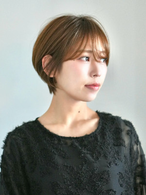 前下がりショート・ボブ/絶壁解消/前髪あり/40代/30代