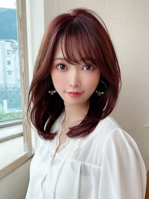 イメチェンウルフひし形シルエット外ハネボブ美髪ワンカール