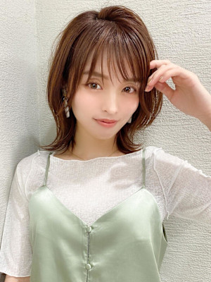 イメチェンウルフひし形シルエット外ハネボブ美髪ワンカール