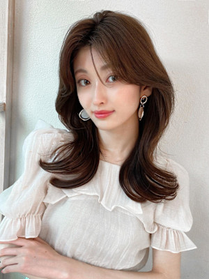 韓国風レイヤーイメチェンハッシュカットワイドバング美髪