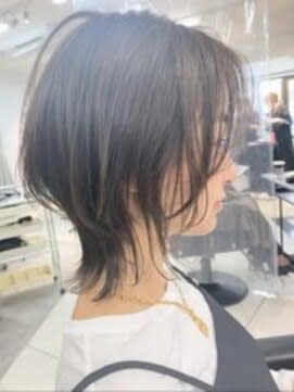 ネオウルフ×セピアグレージュボブウルフウルフカット