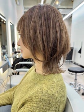 ハイライト×ミディアムネオウルフ　ウルフカット　ウルフ