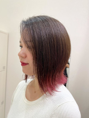 〇オシャレ毛先ピンクカラー〇