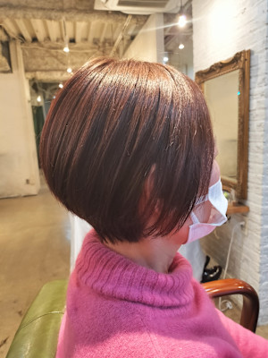 ＃カット＃ショートボブ＃白髪染め＃白髪ぼかし＃トリートメント