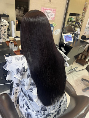 ダークバイオレットカラー暗髪ロングストレート池袋