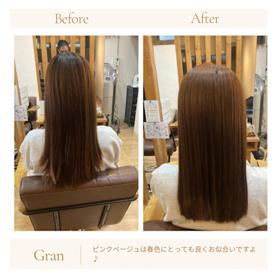 お客様髪質改善データ1683（春色ピンクベージュ）
