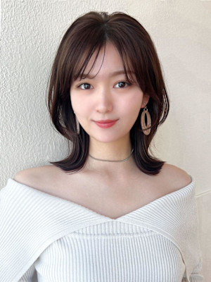 イメチェンウルフひし形シルエット外ハネボブ美髪ワンカール